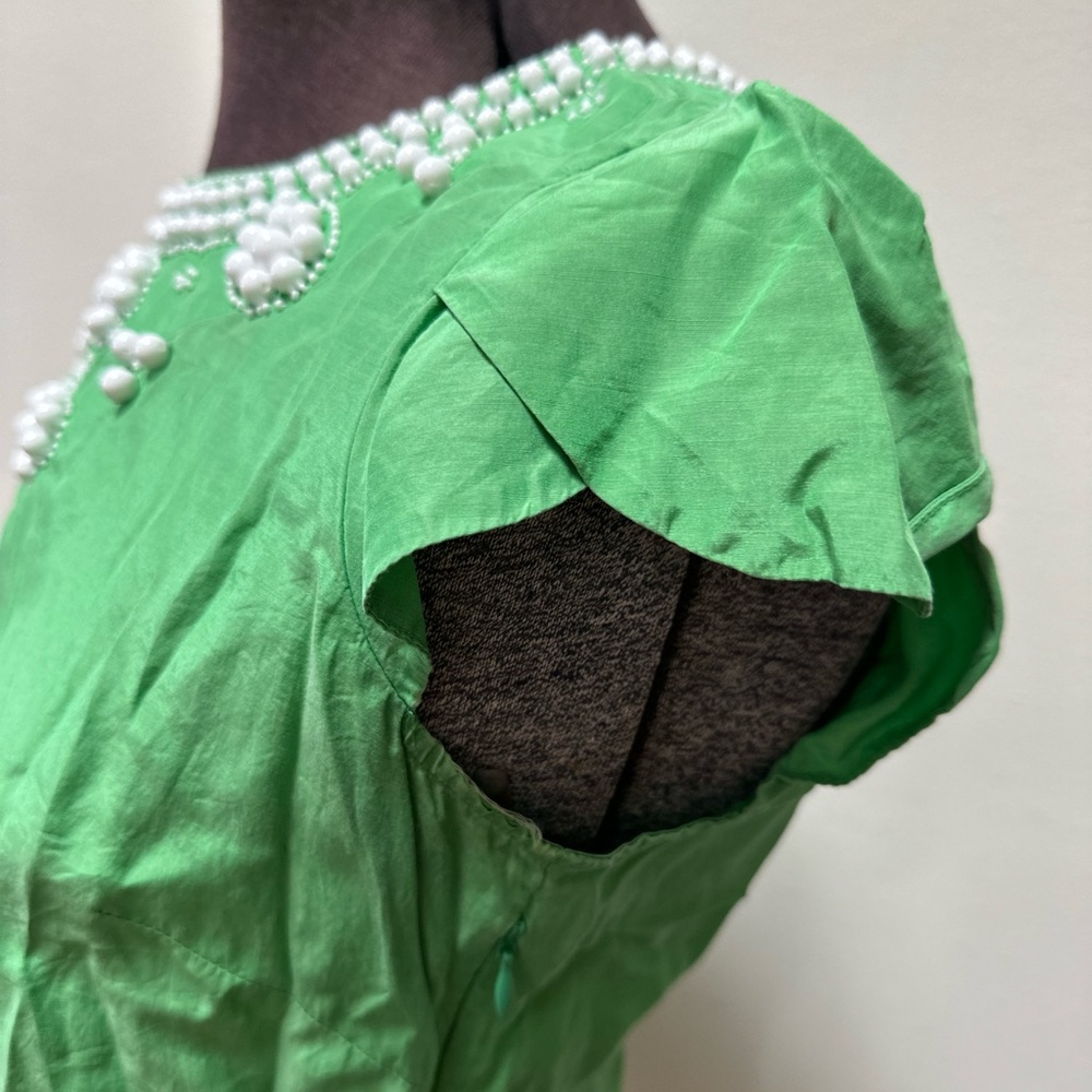 Vintage style Banana Republic embellished silk/cotton top (S)